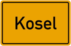 gelbes Ortschild Kosel